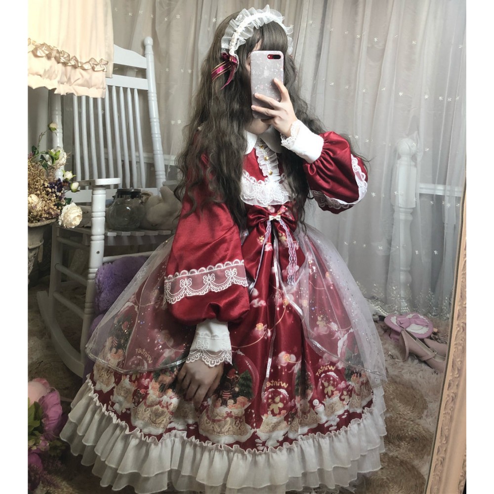 Christmas Snowman Crystal Ball Lolita Dress CM01